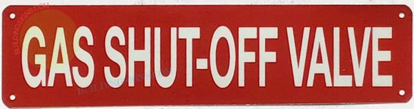 GAS SHUT-OFF VALVE SIGN (ALUMINUM SIGNS 3X12)