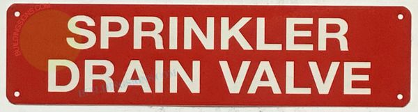 SPRINKLER DRAIN VALVE SIGN (ALUMINUM SIGNS 3X12)