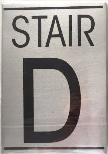 STAIR D SIGN – BRUSHED ALUMINUM