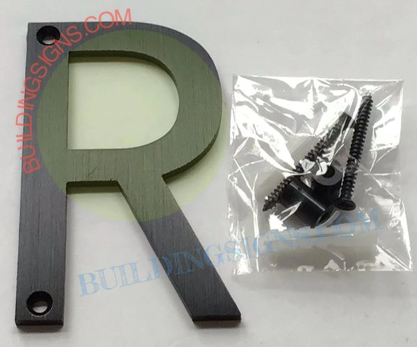 APARTMENT NUMBER SIGN R (3 INCH DOOR NUMBER LETTER BLACK)