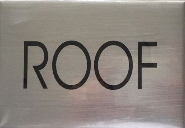 ROOF FLOOR SIGN - BRUSHED ALUMINUM