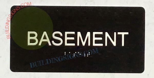 BASEMENT SIGN- BRAILLE- BLACK (ALUMINUM SIGNS 4X8)