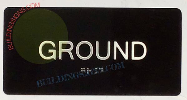 GROUND SIGN- BRAILLE- BLACK (ALUMINUM SIGNS 4X8)