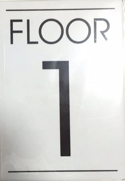 FLOOR NUMBER ONE (1) SIGN – WHITE BACKGROUND