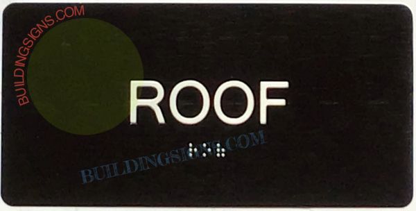 ROOF SIGN- BRAILLE- BLACK (ALUMINUM SIGNS 4X8)