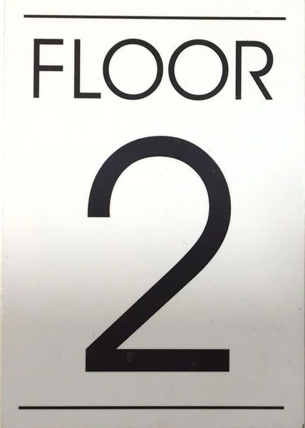 FLOOR NUMBER TWO (2) SIGN – WHITE BACKGROUND