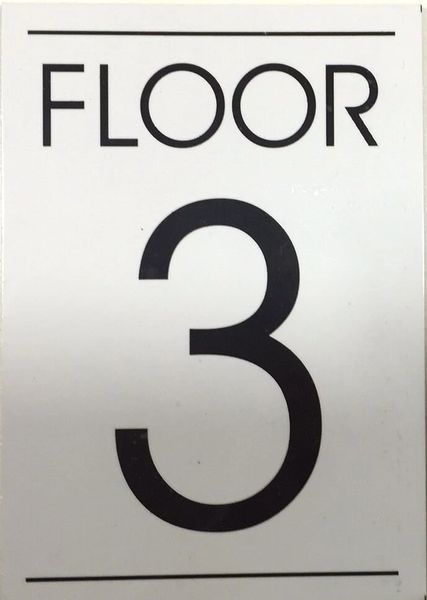 FLOOR NUMBER THREE (3) SIGN – WHITE BACKGROUND