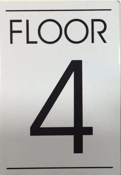 FLOOR NUMBER FOUR (4) SIGN – WHITE BACKGROUND