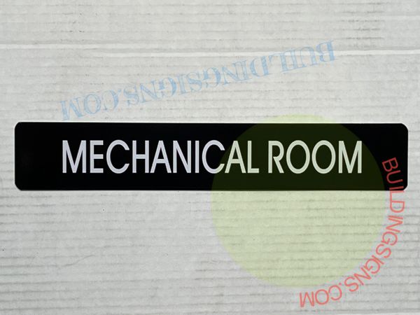 MECHANICAL ROOM SIGN - BLACK (ALUMINUM SIGNS 2X11.75)