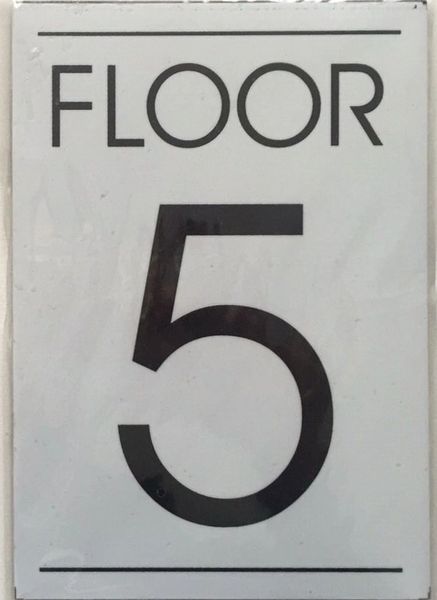 FLOOR NUMBER FIVE (5) SIGN – WHITE BACKGROUND
