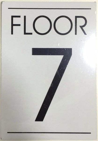 FLOOR NUMBER SEVEN (7) SIGN – WHITE BACKGROUND