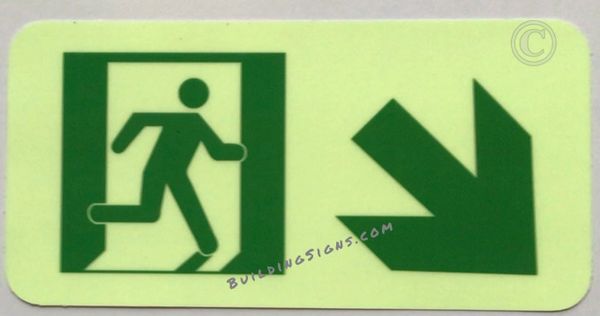 EXIT SIGN (STICKER SAFETY SIGNS 4X12)- VINYL PLASTIC- PHOTOLUMINESCENT