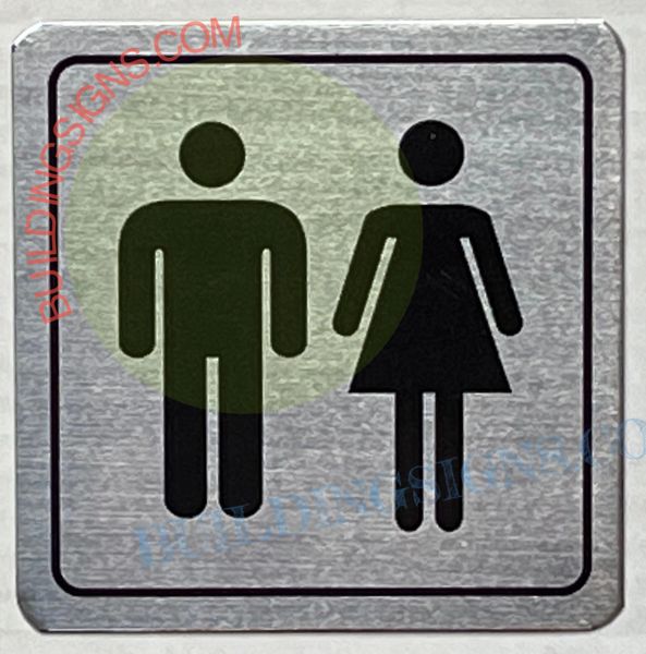 UNISEX RESTROOM SIGN (ALUMINUM SIGNS 9X9)