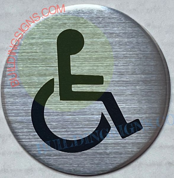 ACCESSIBLE SYMBOL SIGN- SILVER BACKGROUND (ALUMINUM SIGNS 6X6)