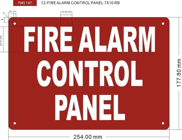 FIRE ALARM CONTROL PANEL SIGN (ALUMINUM SIGNS 7X10)