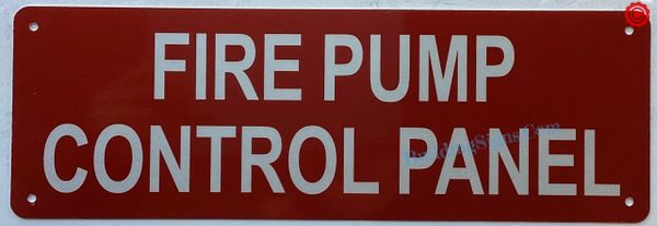 FIRE PUMP CONTROL PANEL SIGN (ALUMINUM SIGNS 4X12)