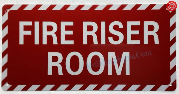 FIRE RISER ROOM SIGN (ALUMINUM SIGNS 6X12)