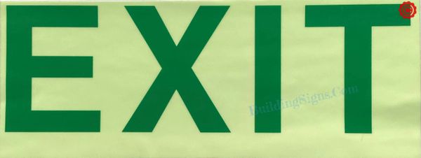 EXIT SIGN - GLOW IN DARK PHOTOLUMINESCENT SIGN (GLOW IN THE DARK ALUMINUM SIGNS 3 X 8)