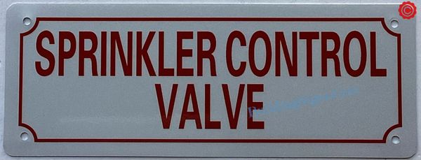 SPRINKLER CONTROL VALVE SIGN (ALUMINUM SIGNS 3X8)