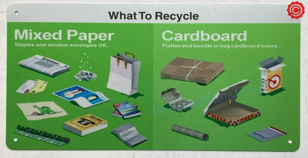 WHAT TO RECYCLE SIGN (ALUMINUM SIGNS 7X10)
