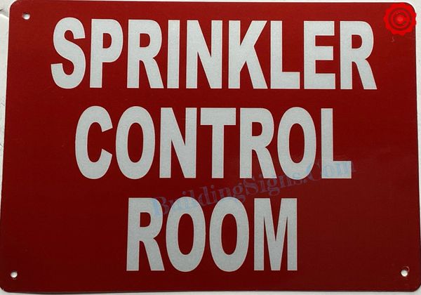 SPRINKLER CONTROL ROOM SIGN (ALUMINUM SIGNS 10x12)