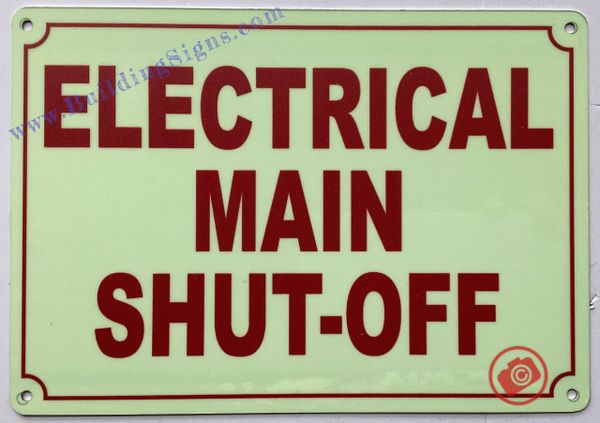 ELECTRICAL MAIN SHUT-OFF SIGN (ALUMINUM SIGNS 7 X 10)