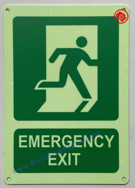 EMERGENCY EXIT SIGN (ALUMINUM SIGNS 10X12)