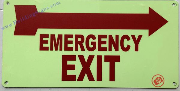 EMERGENCY EXIT RIGHT SIGN (ALUMINUM SIGNS 7X14)