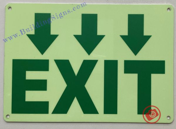 EXIT SIGN (ALUMINUM SIGN 9 X 10)