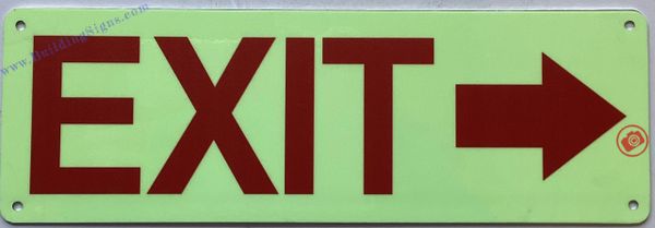 EXIT RIGHT SIGN (ALUMINUM SIGNS 4X12)