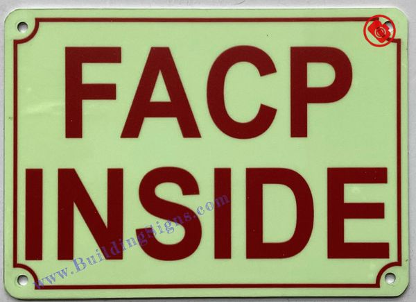 FACP INSIDE SIGN (ALUMINUM SIGNS 7x10)