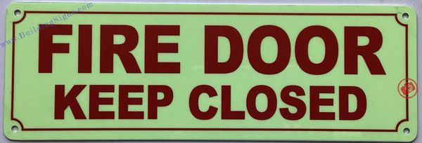 FIRE DOOR KEEP CLOSED SIGN (ALUMINUM SIGNS 4X12)