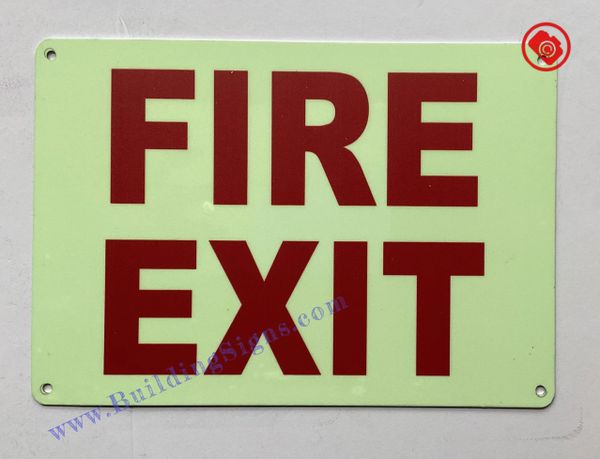 FIRE EXIT SIGN (ALUMINUM SIGNS 10X12)