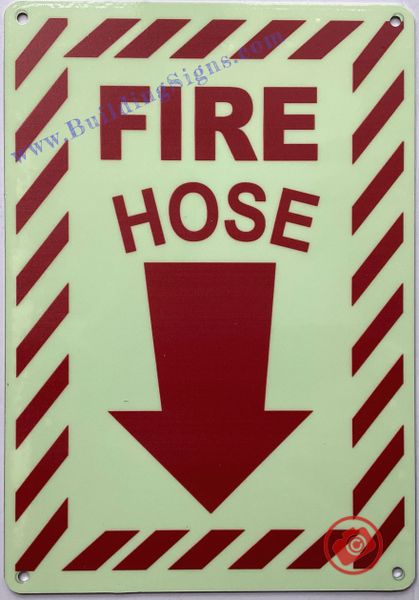 FIRE HOSE SIGN (ALUMINUM) (ALUMINUM SIGNS 10x12)