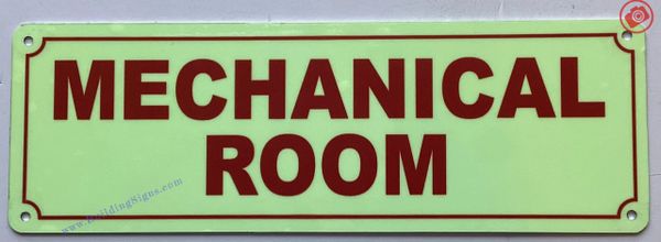 MECHANICAL ROOM SIGN (ALUMINUM SIGNS 3.5X8)