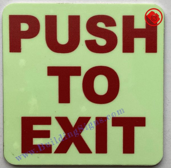 PUSH TO EXIT SIGN (ALUMINUM SIGNS 4X4)