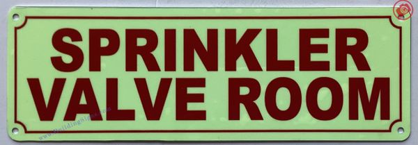 SPRINKLER VALVE ROOM SIGN (ALUMINUM SIGNS 4X12)