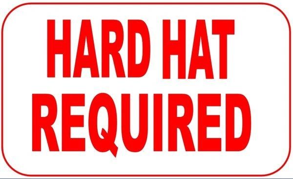 HARD HAT REQUIRED ( Aluminum sign ) (12X15.5)