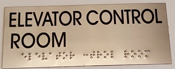 ELEVATOR CONTROL ROOM SIGN – STAINLESS STEEL (4X9.75)