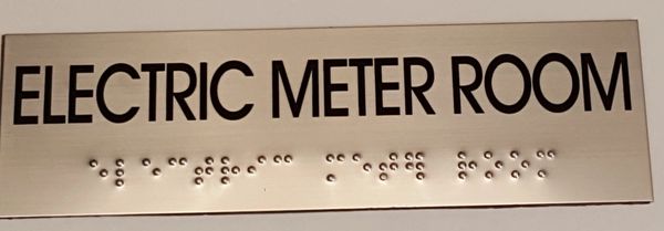 ELECTRIC METER ROOM SIGN – STAINLESS STEEL (3X9.75)