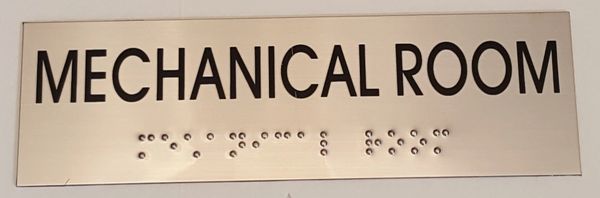 MECHANICAL ROOM SIGN – STAINLESS STEEL (3X9.75)