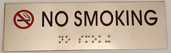 NO SMOKING SIGN – STAINLESS STEEL (3X9.75)