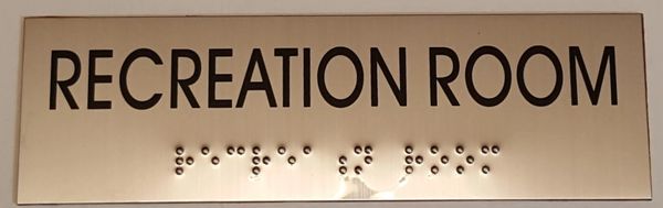 RECREATION ROOM SIGN – STAINLESS STEEL (3X9.75)