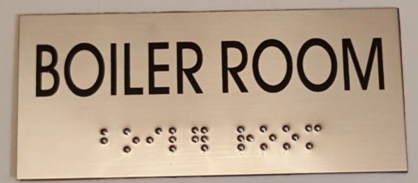 BOILER ROOM SIGN – STAINLESS STEEL (3X6.75)