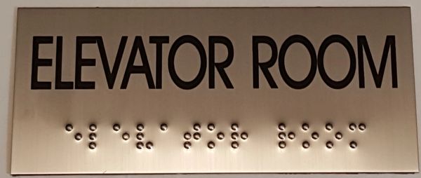 ELEVATOR ROOM SIGN – STAINLESS STEEL (3X6.75)