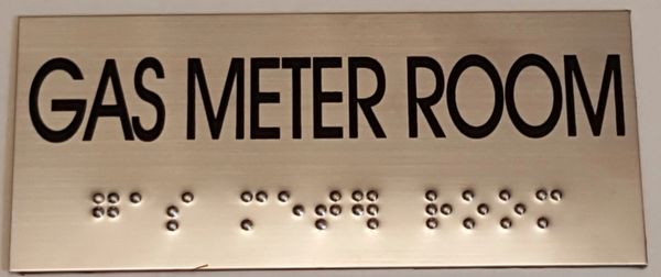 GAS METER ROOM SIGN – STAINLESS STEEL (3X6.75)