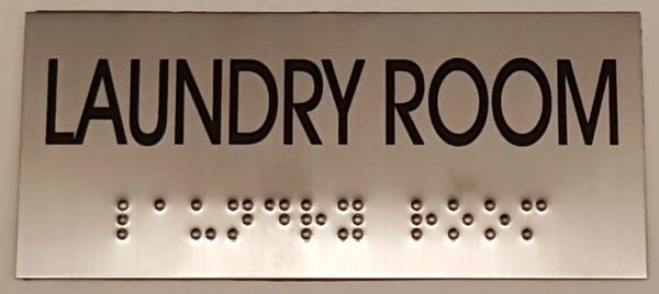 LAUNDRY ROOM SIGN – STAINLESS STEEL (3X6.75)