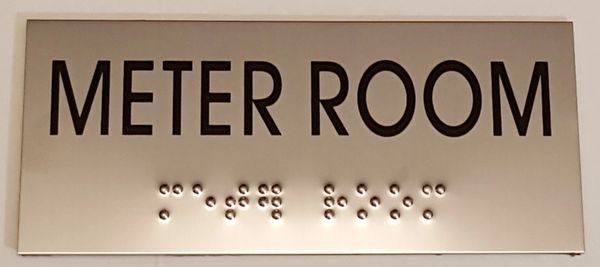 METER ROOM SIGN – STAINLESS STEEL (3X6.75)