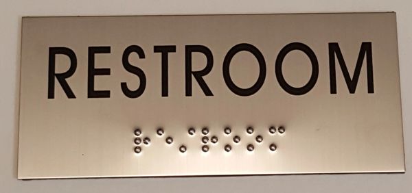 RESTROOM SIGN – STAINLESS STEEL (3X6.75)