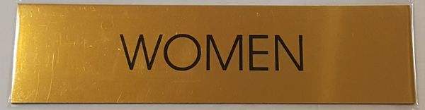 WOMEN SIGN – GOLD ALUMINUM (2X7.75)